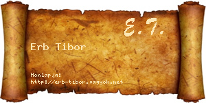 Erb Tibor névjegykártya